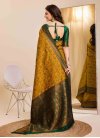 Green and Mustard Designer Contemporary Style Saree - 4