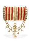 Majesty Beads Work Gold and Red Alloy Kada Bangles - 1