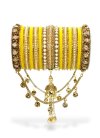 Dignified Gold Rodium Polish Beads Work Necklace Set For Festival - 1