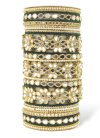 Majestic Gold Rodium Polish Beads Work Kada Bangles For Bridal - 1