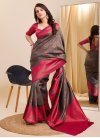 Navy Blue and Rose Pink Trendy Classic Saree - 2