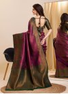 Green and Purple Designer Contemporary Style Saree For Festival - 3