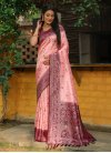 Maroon and Pink Woven Work Designer Contemporary Saree - 4