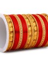 Unique Gold and Red Alloy Gold Rodium Polish Kada Bangles For Ceremonial - 1