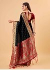 Woven Work Art Silk Black and Red Trendy Classic Saree - 4
