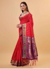 Purple and Red Traditional Designer Saree For Ceremonial - 2