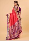 Purple and Red Traditional Designer Saree For Ceremonial - 4