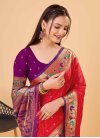 Purple and Red Traditional Designer Saree For Ceremonial - 3