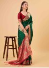 Green and Red Designer Contemporary Style Saree - 2