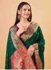 Green and Red Designer Contemporary Style Saree - 1