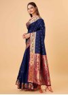 Woven Work Navy Blue and Red Designer Traditional Saree - 2