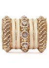 Regal Alloy Cream and Gold Kada Bangles For Party - 1