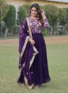 Embroidered Work Readymade Long Length Gown - 1