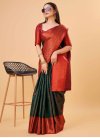 Green and Red Art Silk Trendy Classic Saree - 3