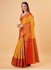 Mustard and Orange Art Silk Designer Contemporary Style Saree - 1