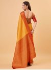 Mustard and Orange Art Silk Designer Contemporary Style Saree - 2