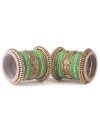 Glorious Alloy Beige and Green Kada Bangles For Festival - 1