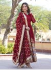 Embroidered Work Readymade Floor Length Gown - 1