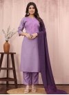 Cotton Blend Embroidered Work Readymade Designer Suit - 1