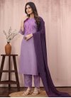 Cotton Blend Embroidered Work Readymade Designer Suit - 2