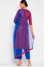 Net Blue and Maroon Sequins Work Readymade Designer Salwar Suit - 1