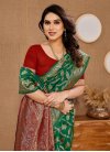 Green and Maroon Designer Contemporary Style Saree - 1