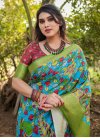 Print Work Silk Blend Traditional Designer Saree - 1