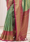 Kanjivaram Silk Woven Work Rose Pink and Sea Green Designer Traditional Saree - 2