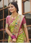 Kanjivaram Silk Olive and Rose Pink Designer Traditional Saree - 1