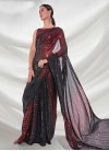 Black and Red Georgette Trendy Classic Saree - 2