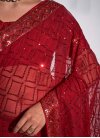 Lace Work Designer Contemporary Style Saree - 3