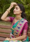 Rose Pink and Sea Green Woven Work Trendy Classic Saree - 1
