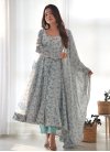 Aqua Blue and Off White Readymade Anarkali Suit For Ceremonial - 3