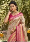 Silk Blend Woven Work Beige and Rose Pink Designer Contemporary Style Saree - 1