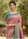 Rose Pink and Sea Green Designer Traditional Saree - 1