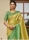 Gold and Sea Green Woven Work Designer Traditional Saree - 1