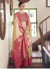 Cream and Rose Pink Traditional Designer Saree For Ceremonial - 1
