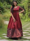 Banarasi Silk Readymade Long Length Gown For Festival - 2