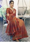 Kanjivaram Silk Brown and Red Woven Work Designer Traditional Saree - 1