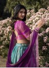 Woven Work Kanjivaram Silk Purple and Turquoise Trendy Lehenga Choli - 2