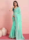 Embroidered Work Georgette Designer Contemporary Style Saree For Festival - 3