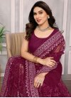Embroidered Work Net Trendy Classic Saree - 2