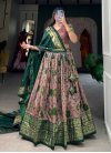 Green and Salmon Tussar Silk Trendy Designer Lehenga Choli For Ceremonial - 1