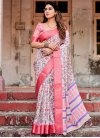 Hot Pink and Pink Silk Blend Designer Contemporary Style Saree - 2
