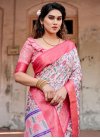 Hot Pink and Pink Silk Blend Designer Contemporary Style Saree - 1