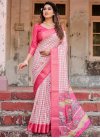 Beige and Hot Pink Silk Blend Designer Contemporary Saree - 2