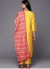 Mustard and Red Silk Blend Readymade Salwar Suit - 1