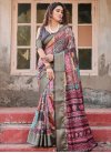 Print Work Silk Blend Designer Traditional Saree - 2