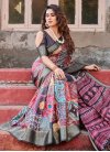 Print Work Silk Blend Designer Traditional Saree - 1