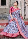 Silk Blend Print Work Trendy Classic Saree - 2